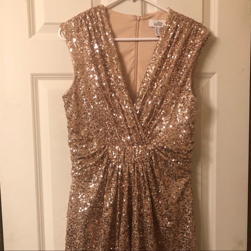Gold sequin dress